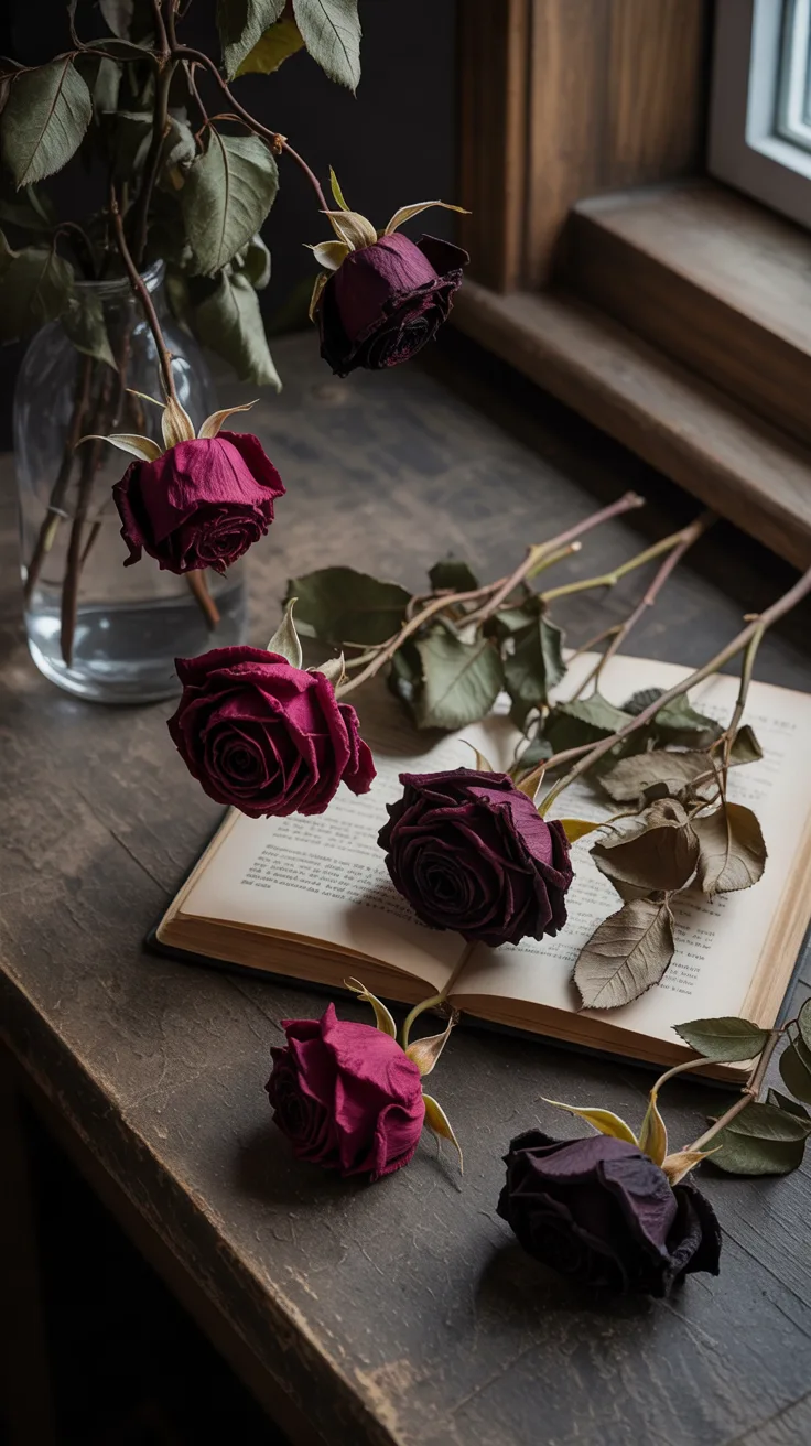 10. Dried Black Roses