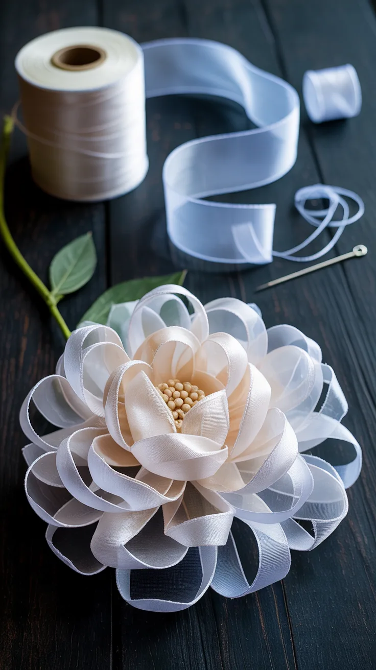 6. Ghostly White Organza Peony