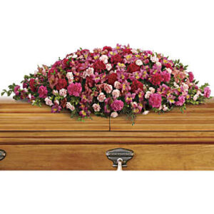 A Life Loved Casket Spray Bouquet | Mixed Bouquets | Same Day Flower Delivery | Pink | Teleflora