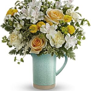 Adored Aqua Bouquet | Mixed Bouquets | Same Day Flower Delivery | Yellow | Teleflora