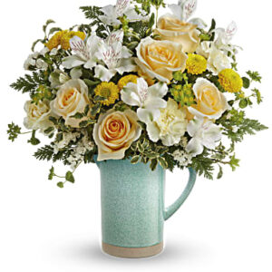 Adored Aqua Bouquet | Mixed Bouquets | Same Day Flower Delivery | Yellow | Teleflora
