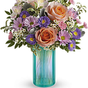 Aqua Rose Bouquet | Mixed Bouquets | Same Day Flower Delivery | Multi-Colored | Teleflora