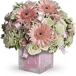 Baby's First Block | Roses | Same Day Flower Delivery | Multi-Colored | Teleflora