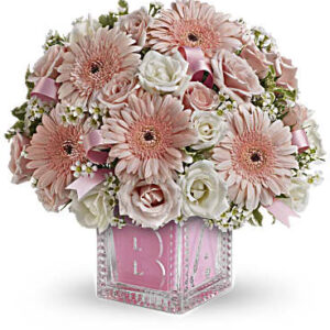 Baby's First Block | Roses | Same Day Flower Delivery | Multi-Colored | Teleflora