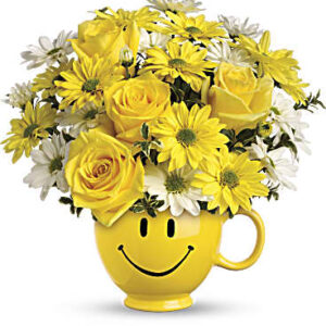 Be HappyÃ‚Â® Bouquet With Roses | Mixed Bouquets | Same Day Flower Delivery | Yellow | Teleflora