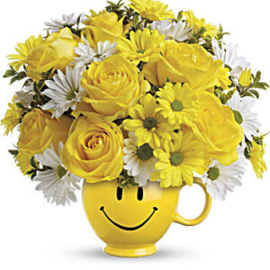 Be HappyÃ‚Â® Bouquet With Roses | Mixed Bouquets | Same Day Flower Delivery | Yellow | Teleflora