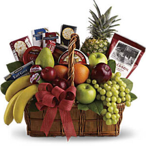 Bon Vivant Gourmet Basket | Mixed Bouquets | Same Day Flower Delivery | Orange | Teleflora