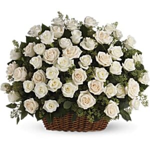 Bountiful Rose Basket | Roses | Same Day Flower Delivery | White | Teleflora