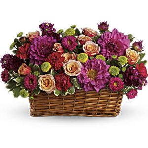 Burst Of Beauty Basket | Mixed Bouquets | Same Day Flower Delivery | Multi-Colored | Teleflora