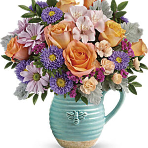Busy Bee Pitcher Bouquet | Mixed Bouquets | Same Day Flower Delivery | Multi-Colored | Teleflora