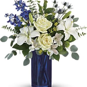 Calming Cobalt Bouquet | Mixed Bouquets | Same Day Flower Delivery | Multi-Colored | Teleflora