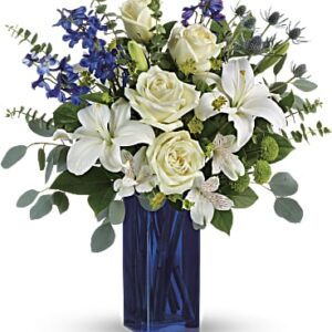 Calming Cobalt Bouquet | Mixed Bouquets | Same Day Flower Delivery | Multi-Colored | Teleflora