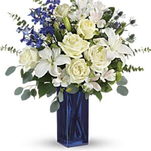 Calming Cobalt Bouquet | Mixed Bouquets | Same Day Flower Delivery | Multi-Colored | Teleflora