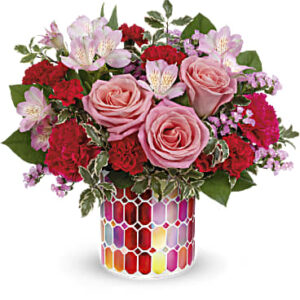 Charming Mosaic Bouquet | Mixed Bouquets | Same Day Flower Delivery | Red | Teleflora