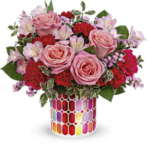 Charming Mosaic Bouquet | Mixed Bouquets | Same Day Flower Delivery | Red | Teleflora