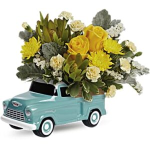 Chevy Blooming Pickup Bouquet | Roses | Same Day Flower Delivery | Yellow | Teleflora