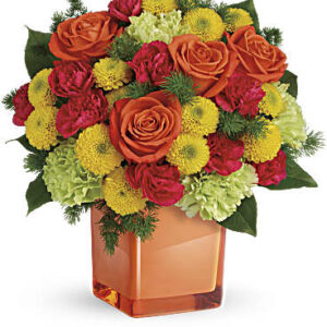 Citrus Smiles Bouquet | Roses | Same Day Flower Delivery | Multi-Colored | Teleflora
