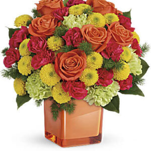 Citrus Smiles Bouquet | Roses | Same Day Flower Delivery | Multi-Colored | Teleflora