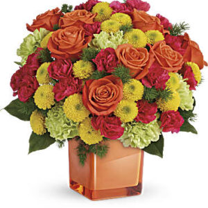 Citrus Smiles Bouquet | Roses | Same Day Flower Delivery | Multi-Colored | Teleflora