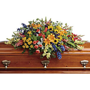 Colorful Reflections Casket Spray | Mixed Bouquets | Same Day Flower Delivery | Multi-Colored | Teleflora