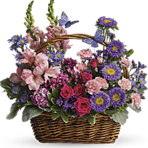 Country Basket Blooms | Mixed Bouquets | Same Day Flower Delivery | Pink | Teleflora