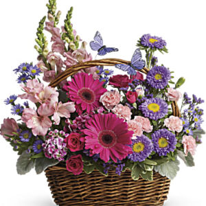 Country Basket Blooms | Mixed Bouquets | Same Day Flower Delivery | Pink | Teleflora