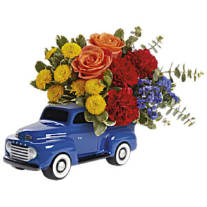 Ford Vintage Truck Bouquet | Roses | Same Day Flower Delivery | Multi-Colored | Teleflora