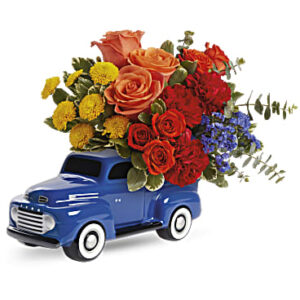 Ford Vintage Truck Bouquet | Roses | Same Day Flower Delivery | Multi-Colored | Teleflora