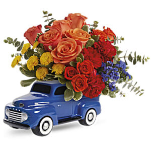 Ford Vintage Truck Bouquet | Roses | Same Day Flower Delivery | Multi-Colored | Teleflora