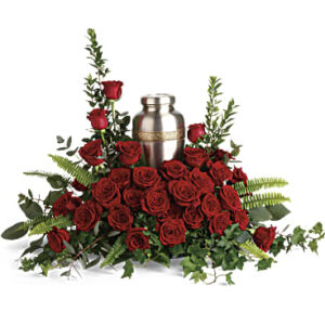 Forever In Our Hearts Cremation Tribute Bouquet | Roses | Same Day Flower Delivery | Red | Teleflora