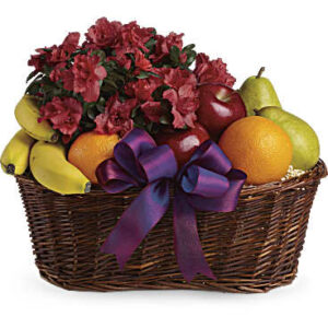 Fruits And Blooms Basket | Mixed Bouquets | Same Day Flower Delivery | Orange | Teleflora