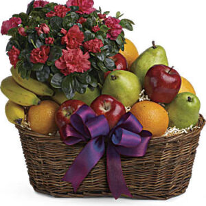Fruits And Blooms Basket | Mixed Bouquets | Same Day Flower Delivery | Orange | Teleflora