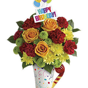 Fun 'n Festive Bouquet | Roses | Same Day Flower Delivery | Multi-Colored | Teleflora