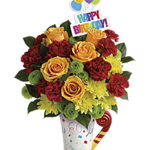 Fun 'n Festive Bouquet | Roses | Same Day Flower Delivery | Multi-Colored | Teleflora