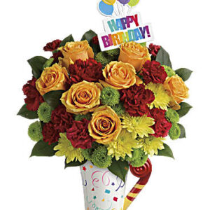 Fun 'n Festive Bouquet | Roses | Same Day Flower Delivery | Multi-Colored | Teleflora