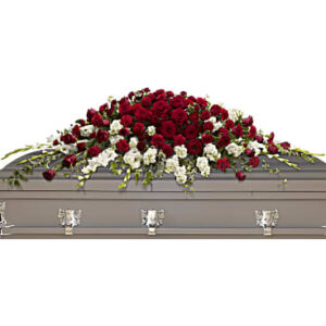 Garden Of Grandeur Casket Spray | Mixed Bouquets | Same Day Flower Delivery | White | Teleflora