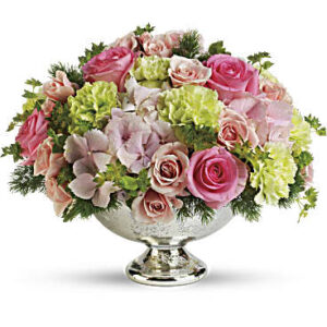 Garden Rhapsody Centerpiece | Mixed Bouquets | Same Day Flower Delivery | Pink | Teleflora