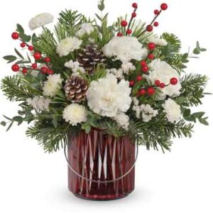 Gleaming Holiday Bouquet | Carnations | Same Day Flower Delivery | White | Teleflora