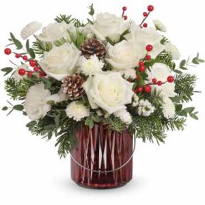 Gleaming Holiday Bouquet | Carnations | Same Day Flower Delivery | White | Teleflora