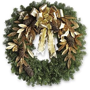 Glitter & Gold Wreath | Mixed Bouquets | Same Day Flower Delivery | Multi-Colored | Teleflora