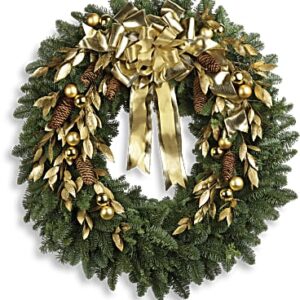 Glitter & Gold Wreath | Mixed Bouquets | Same Day Flower Delivery | Multi-Colored | Teleflora