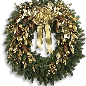 Glitter & Gold Wreath | Mixed Bouquets | Same Day Flower Delivery | Multi-Colored | Teleflora