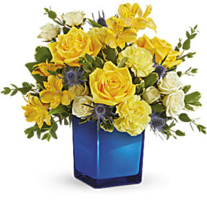 Golden Blue Bouquet | Mixed Bouquets | Same Day Flower Delivery | Teleflora