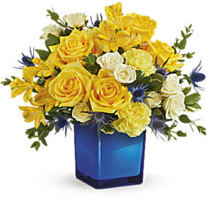 Golden Blue Bouquet | Mixed Bouquets | Same Day Flower Delivery | Teleflora