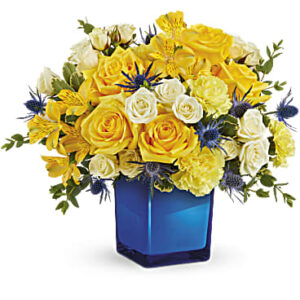 Golden Blue Bouquet | Mixed Bouquets | Same Day Flower Delivery | Teleflora