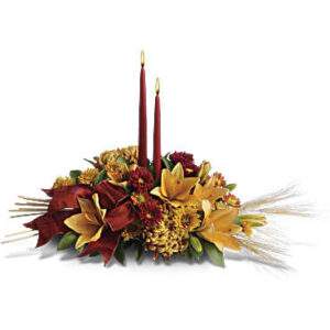 Graceful Glow Centerpiece | Mixed Bouquets | Same Day Flower Delivery | Orange | Teleflora