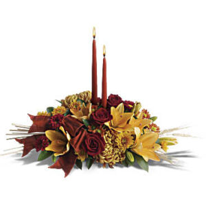 Graceful Glow Centerpiece | Mixed Bouquets | Same Day Flower Delivery | Orange | Teleflora