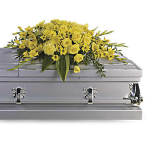 Graceful Grandeur Casket Spray | Roses | Same Day Flower Delivery | Yellow | Teleflora
