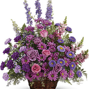 Gracious Lavender Basket | Mixed Bouquets | Same Day Flower Delivery | Multi-Colored | Teleflora