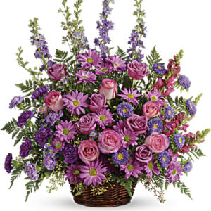 Gracious Lavender Basket | Mixed Bouquets | Same Day Flower Delivery | Multi-Colored | Teleflora
